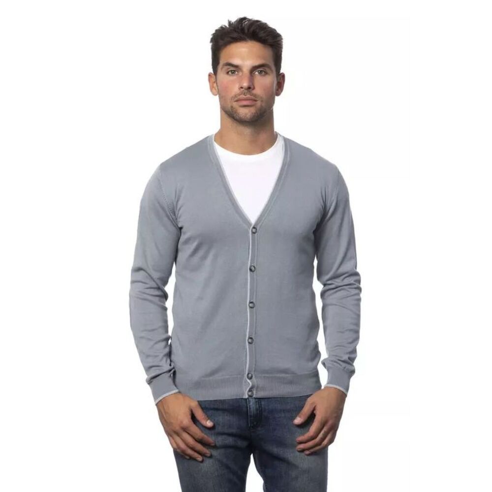 Verri Gray Cotton Men's Cardigan